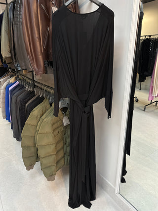 Tom Ford Draped Jersey V-Neck Kaftan in Black