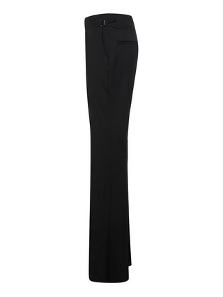 Tom Ford Crepe High-Waist Flared Trousers Black