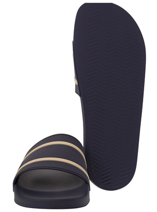 Brunello Cucinelli Molded Rubber Contrast-Stripe Slide Sandals