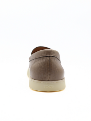 Tods Beige Grained Leather Moccasin Slip-On Shoes