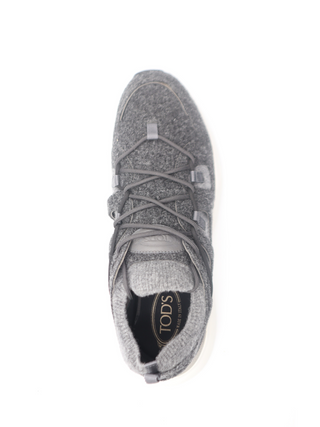 Tods Felt Lace-Up Sport Sneakers Black Grey