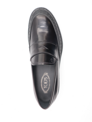 Tods Leather Penny Loafers with Rubber-Edged Toe