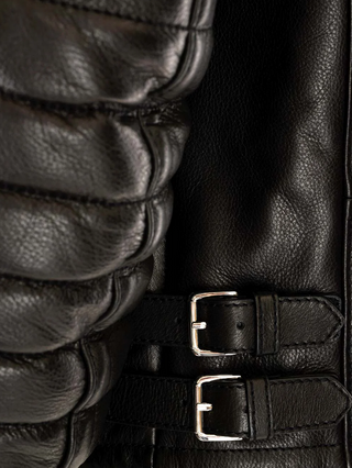 Tom Ford Leather Quilted-Panel Asymmetric Biker Jacket