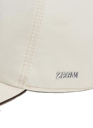 Zegna Smooth Leather Baseball Cap with Metal Logo