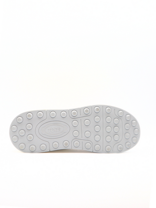 Tods Suede and Leather Cassetta High-Top Sneakers Cream Beige