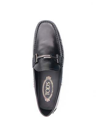 Tods Black Leather Buckle Gommino Driving Shoes