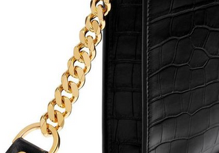 Tom Ford Tom Ford Crocodile-Effect Leather Zip Clutch Bag