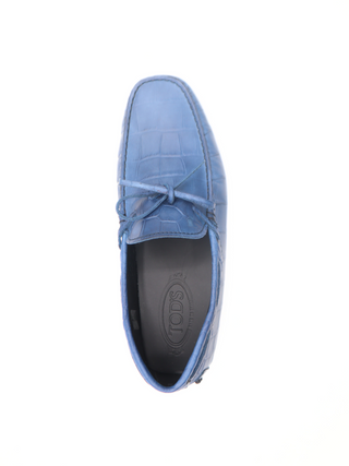 Tods Croc-Embossed Leather Laccetto Gommino Driver Shoes