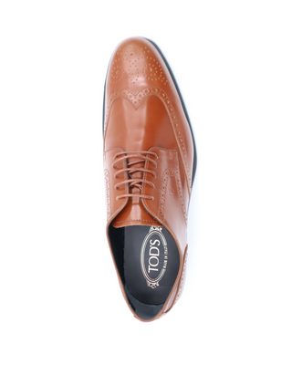 Tods Polished Leather Brogue Derby Lace-Up Shoes