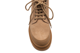 Brunello Cucinelli Suede Lace-Up Combat Boots with Lug Sole