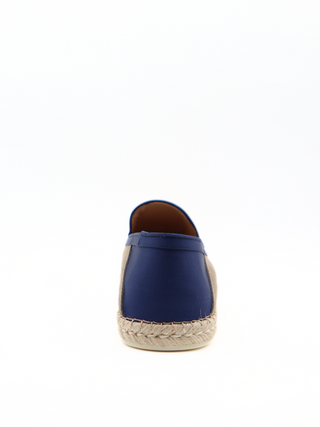 Tods Grey Suede Navy Trim Espadrille