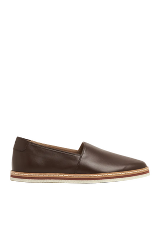 Tods Mens Leather Slip On Loafers in Brown