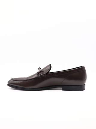 Tods Brown Leather Buckle Mocassino Loafers