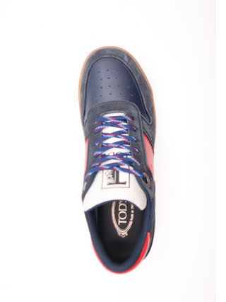 Tods Suede and Leather Contrast Panel Low-Top Sneakers