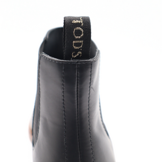 Tods Black Leather Chelsea Boots with Wooden Sole