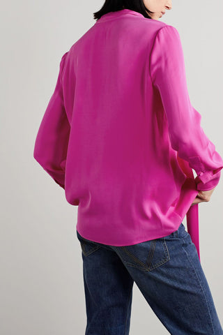 VALENTINO GARAVANI BOW SILK SHIRT - Size 46