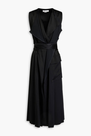 VICTORIA BECKHAM CUTOUT SATIN MIDI WRAP DRESS - Size 6