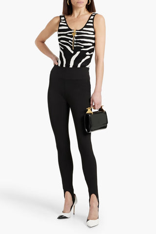 BALMAIN ZEBRA-JACQUARD BODYSUIT - Size 36