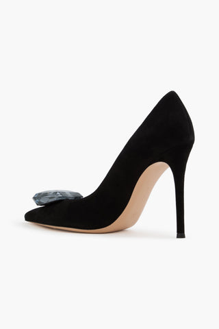 GIANVITO ROSSI JAIPUR EMBELLISHED SUEDE PUMPS - Size 38