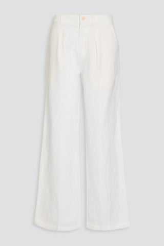 ALEX MILL MADELINE PLEATED LINEN, LYOCELL AND COTTON-BLEND TWILL WIDE-LEG PANTS - Size 8