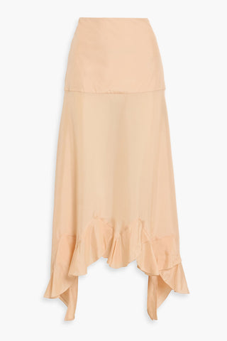 STELLA MCCARTNEY ASYMMETRIC SILK-SATIN MAXI SKIRT - Size 40