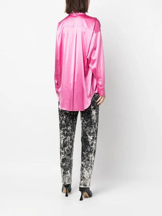Tom Ford Satin Pointed-Collar Button-Down Shirt Pink