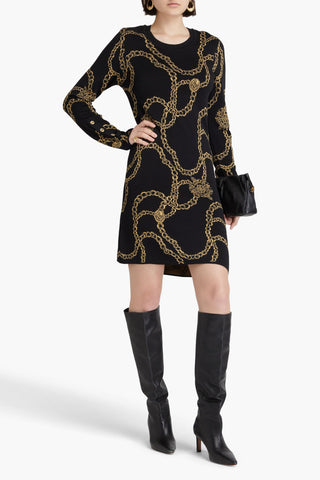 CAMILLA METALLIC JACQUARD-KNIT MINI DRESS - Size XXL