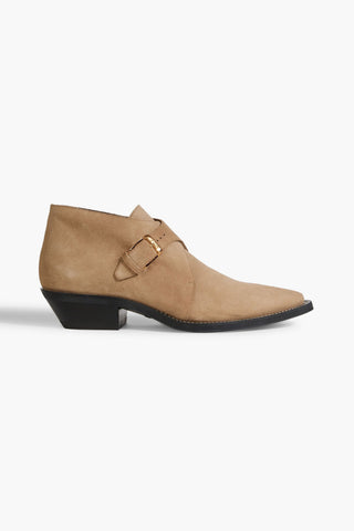 TOD'S BUCKLED SUEDE ANKLE BOOTS - Size 36