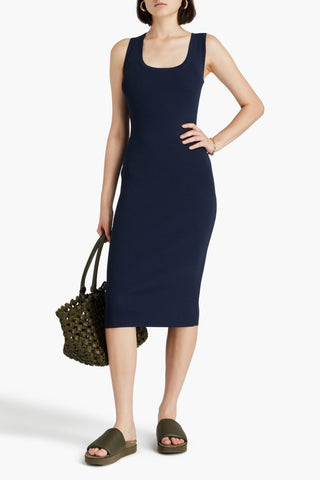 THEORY RIBBED-KNIT MIDI DRESS - Size XS