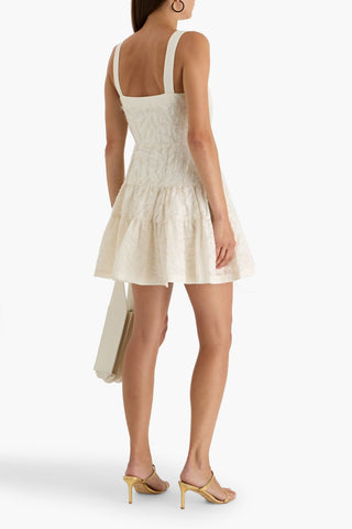 SIMKHAI LAILA TIERED JACQUARD MINI DRESS - Size 0