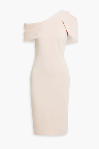 BADGLEY MISCHKA ONE-SHOULDER DRAPED CREPE DRESS - Size 2