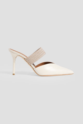 MALONE SOULIERS MAISIE 85 CORD-TRIMMED LEATHER MULES - Size 40