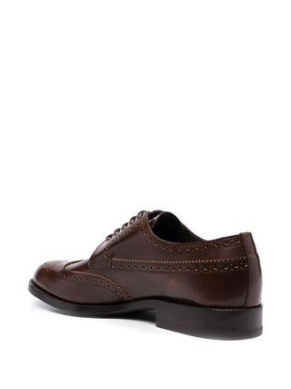 Tod's Polished Leather Brogue Derbies Brown
