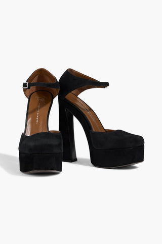 GIUSEPPE ZANOTTI GUENDALINE SUEDE PLATFORM PUMPS - Size 36.5