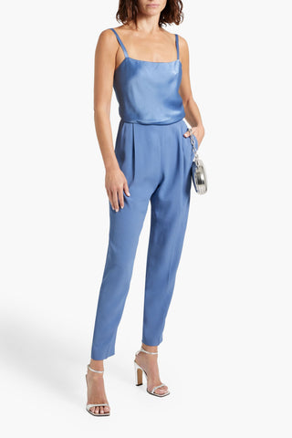 MAX MARA LACE-UP SATIN AND CREPE JUMPSUIT - Size 38