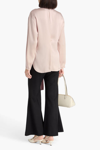 VICTORIA BECKHAM TIE-NECK SATIN BLOUSE - Size 6