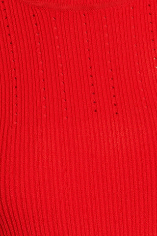 VERONICA BEARD NAMI POINTELLE AND RIBBED-KNIT MIDI DRESS - Size S