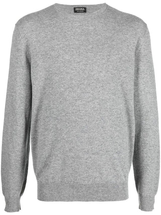 Zegna Melange Fine Knit Crewneck Sweater