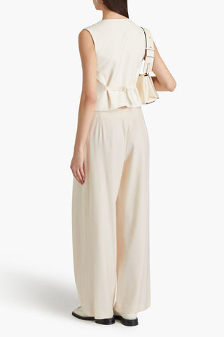 MAJE PLEATED CREPE WIDE-LEG PANTS - Size 40
