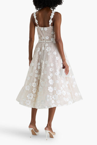 BRONX AND BANCO MADEMOISELLE EMBELLISHED TULLE MIDI DRESS - Size 10