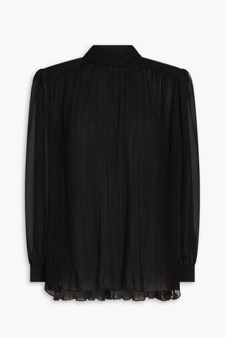 FRAME PLISS-CHIFFON BLOUSE - Size S