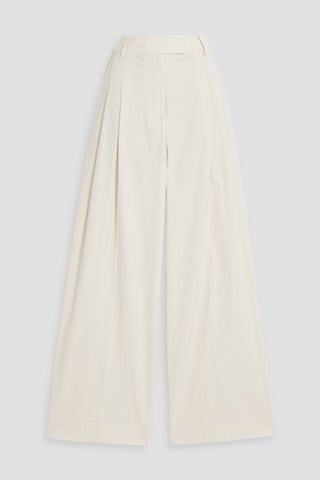 BY MALENE BIRGER CYMBARIA COTTON-BLEND SEERSUCKER WIDE-LEG PANTS - Size 34