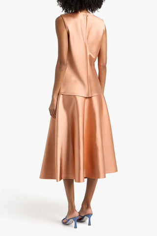 CAROLINA HERRERA SATIN MIDI SKIRT - Size 0