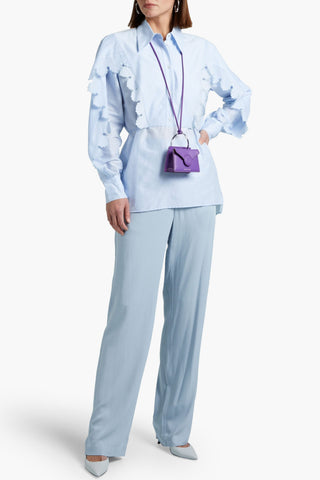 STELLA MCCARTNEY SCALLOPED COTTON AND SILK-BLEND SHIRT - Size 46