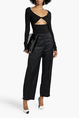 ZEYNEP ARCAY TWIST-FRONT CUTOUT STRETCH-KNIT BODYSUIT - Size 2