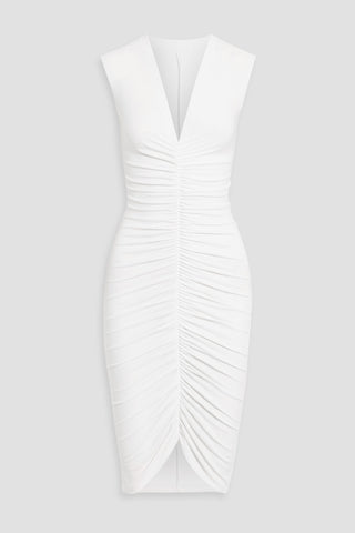 NORMA KAMALI RUCHED STRETCH-JERSEY DRESS - Size 42