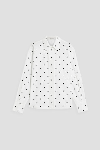VALENTINO GARAVANI SEQUIN-EMBELLISHED COTTON-POPLIN SHIRT - Size 38