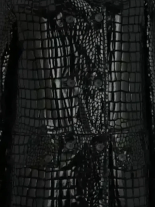 Tom Ford Croc-Embossed Patent Double-Breasted Coat