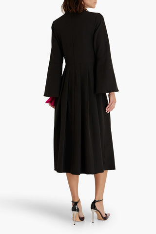 MIKAEL AGHAL PLEATED CREPE MIDI DRESS - Size 4