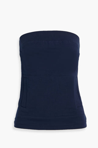 NORMA KAMALI STRAPLESS FRENCH COTTON-BLEND TERRY TOP - Size 36